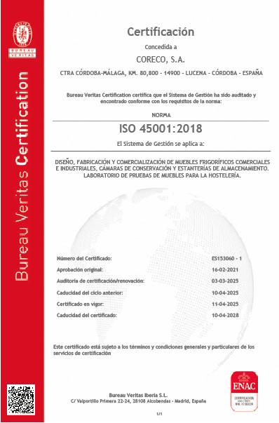 Certificado ISO 45001:2018